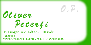 oliver peterfi business card