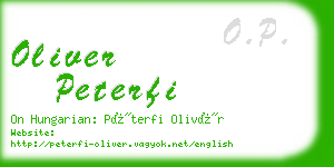 oliver peterfi business card